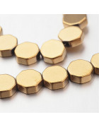 Бусины каменные гематит Восьмиугольник золотистые 6*2 мм