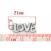 Подвеска металлическая Love 22*8 мм. Цвет черненое серебро. ОПТ